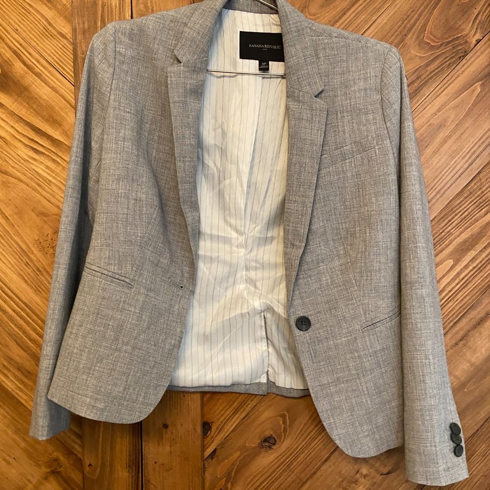 banana republic gray blazer, size 0P